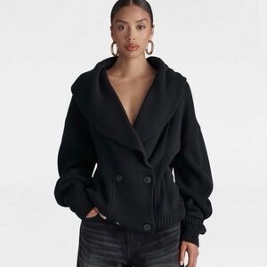 KBB by KAHLANA Women's 'The Peacoat Cardigan Sweater' - Black L